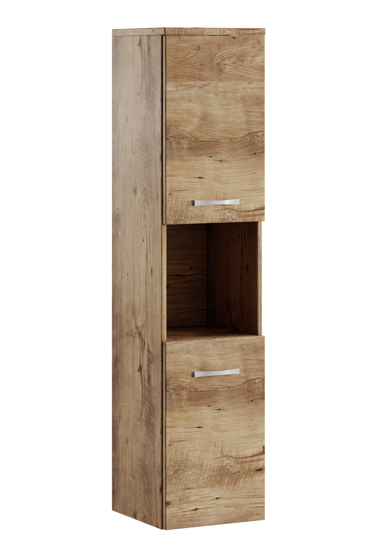 Armoire de rangement de Montreal Hauteur 131 cm Chêne châtaignier Meuble de rangement haut