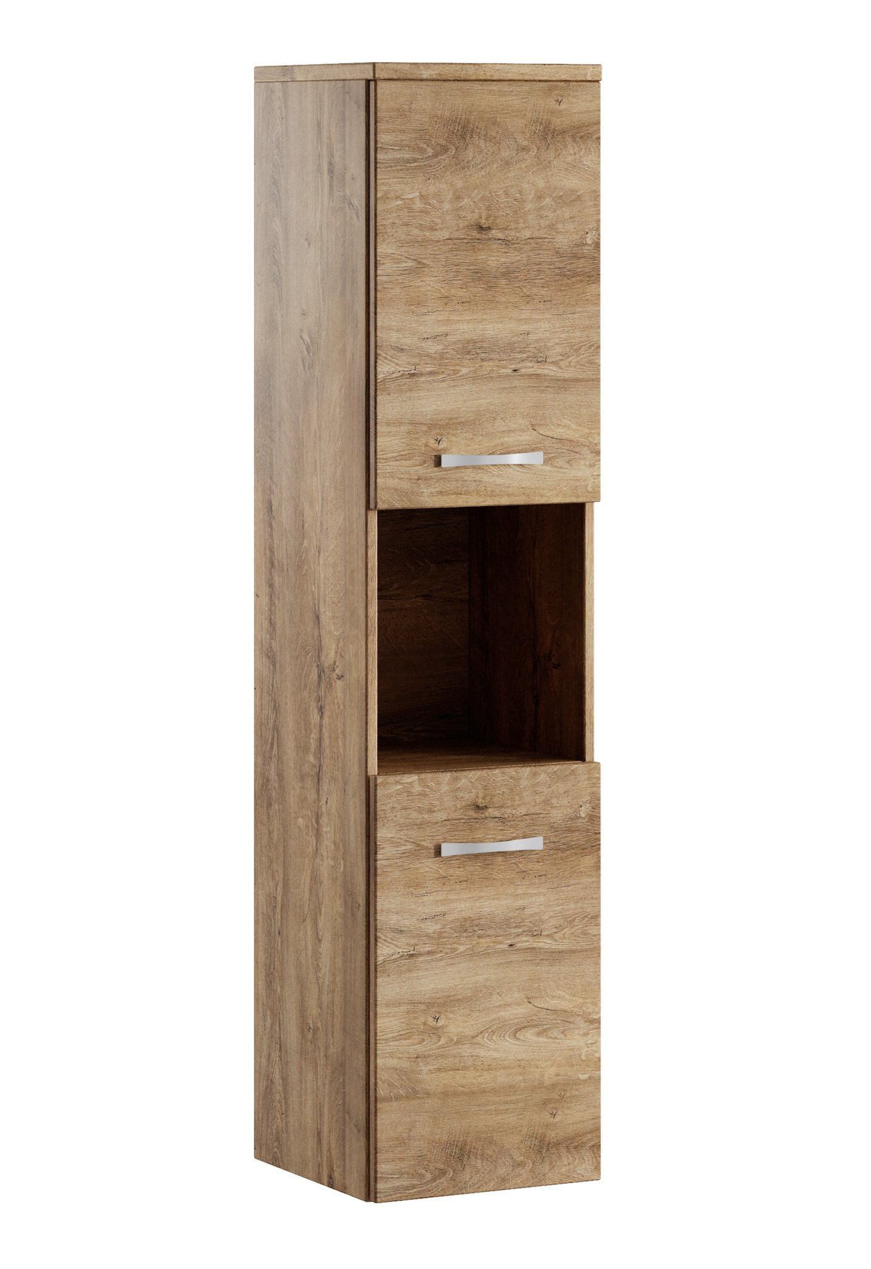 Armoire de rangement de Montreal Hauteur 131 cm Chene Marron Meuble de rangement haut placard