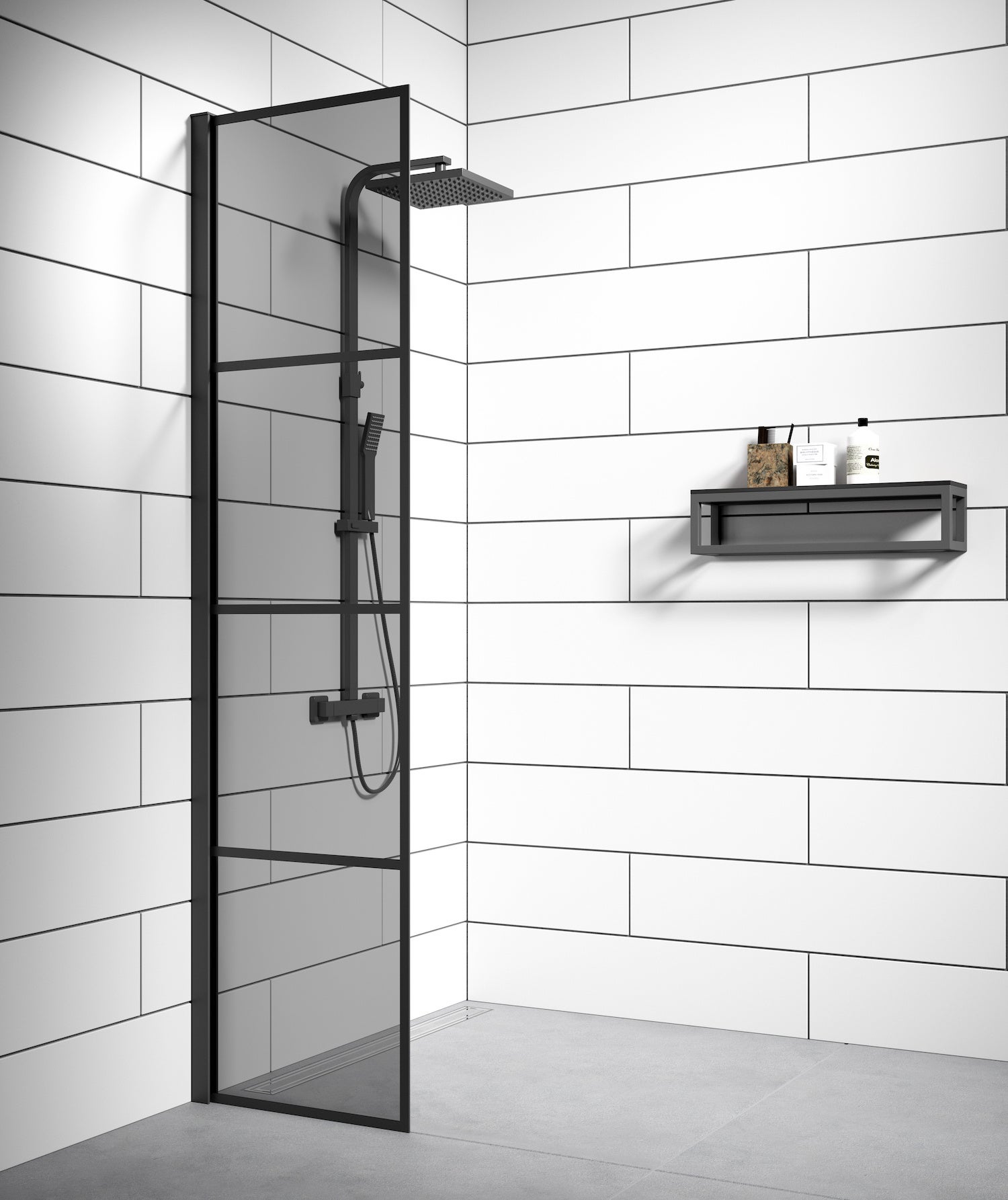 Paroi De Douche Essos X Cm Badplaats Verre Teint Noir Mm Leroy Merlin