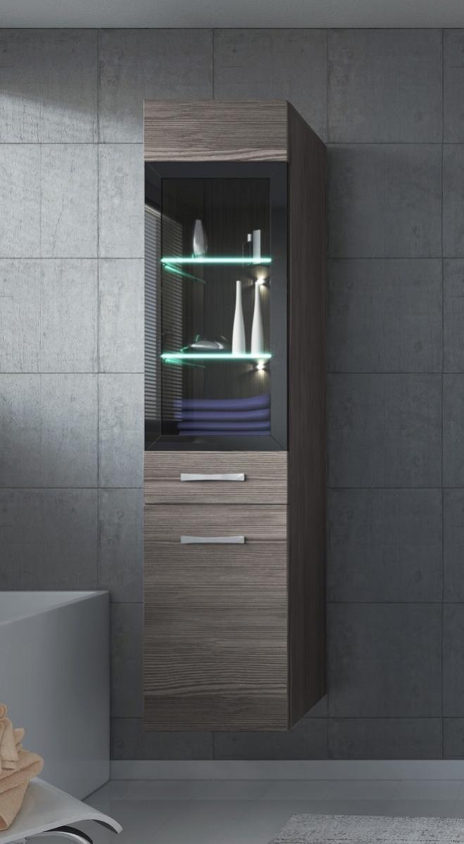 Armoire de rangement Rio Hauteur 131 cm Chene Gris Meuble de