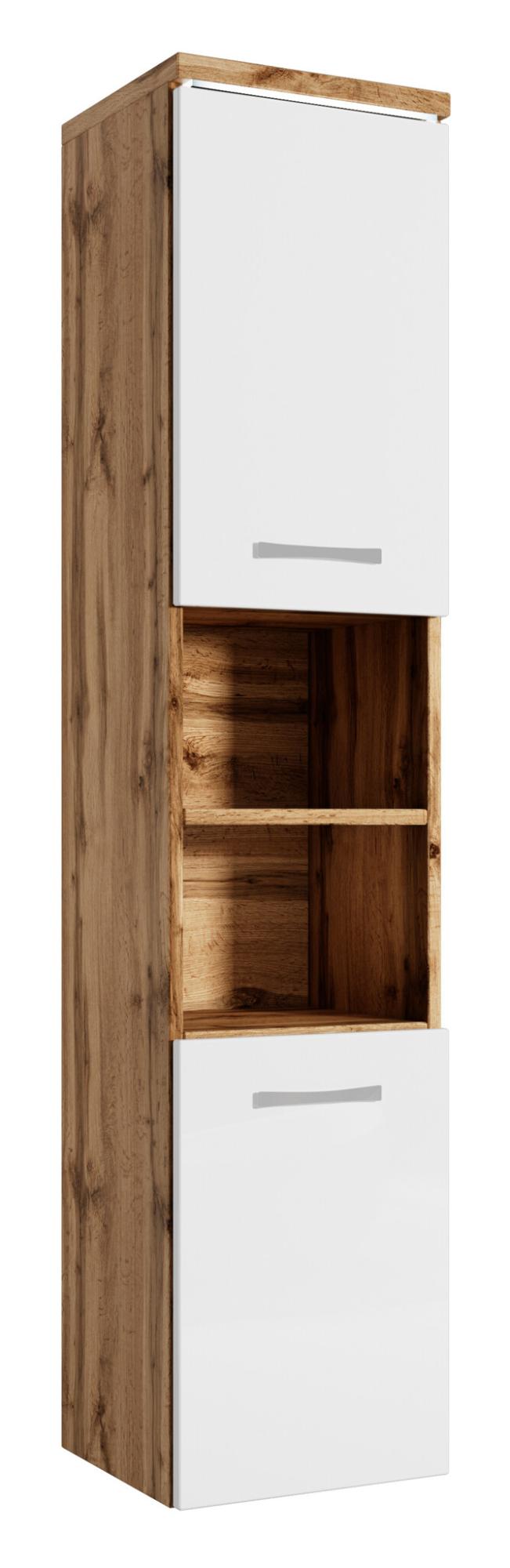 Armoire de rangement Paso Hauteur 160 cm Chene avec Blanc Meuble de