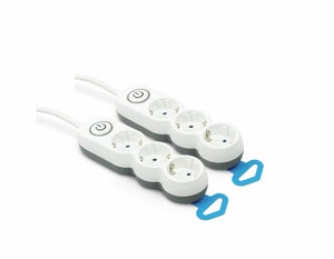Regleta de 10 Enchufes + 2 Interruptores Blanca (2 Metros) + Protección  contra Sobretensión • IluminaShop