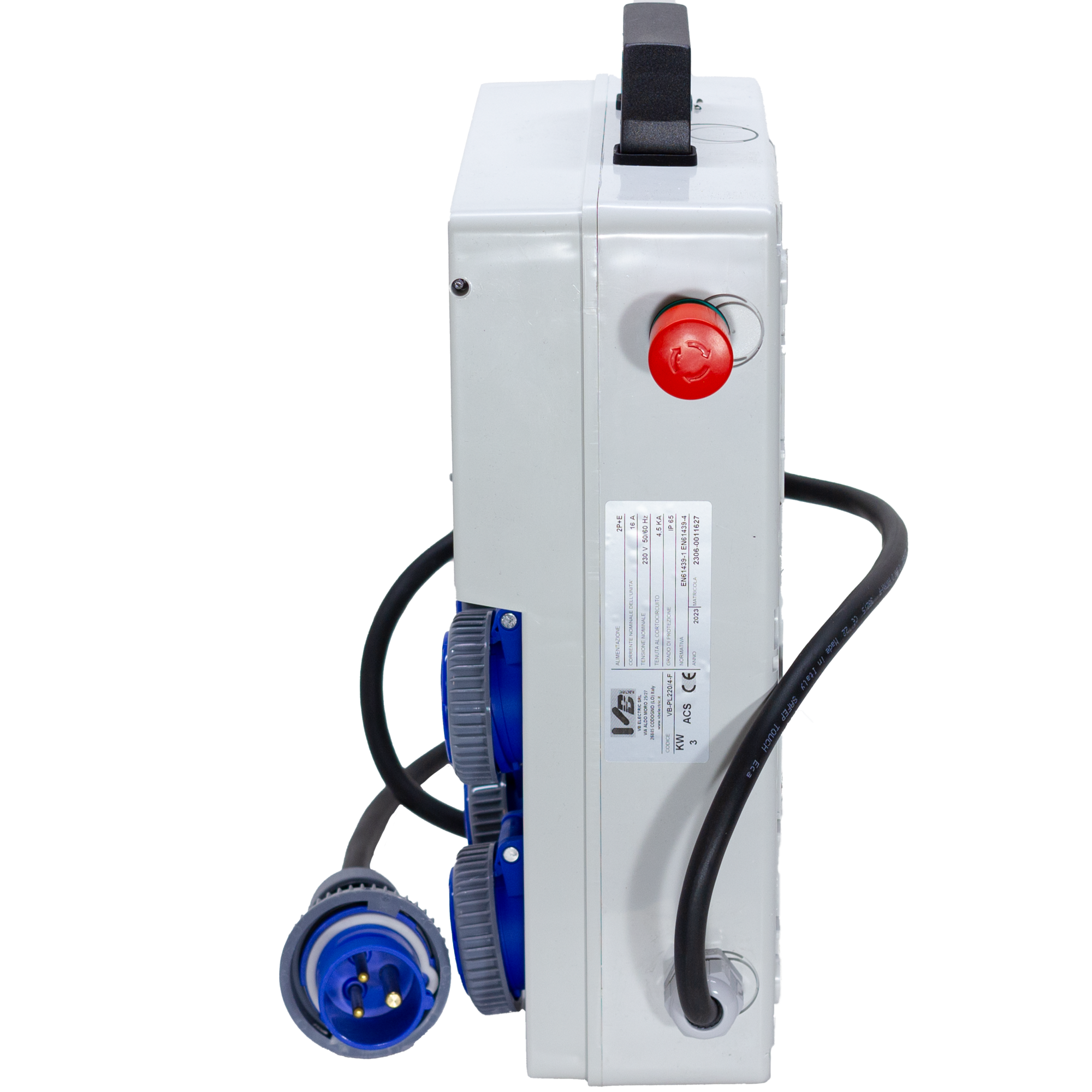 QUADRO ELETTRICO INDUSTRIALE 16A CANTIERE 380V 4 PRESE IND. 3P+T + 3P+N+T 16A IP67 MAGNETOTERMICO DIFF ASC IP65 CERTIFICATO ROSI