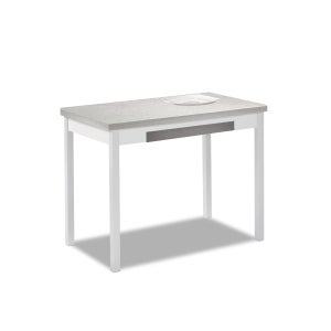 Mesas estrechas extensibles para cocinas pequeñas y alargadas en color  blanco