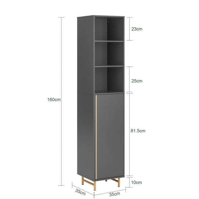 Mueble columna auxiliar 1 cajón 1 puerta Alto 130 cm ✓