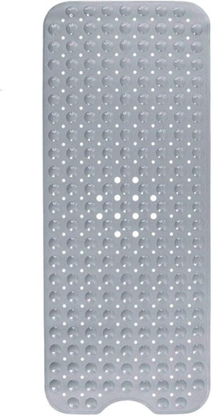 Tapis De Douche Antidérapant 100x40 Cm - PVC Avec Ventouses - Design Galets, Trous De Drainage - Noir