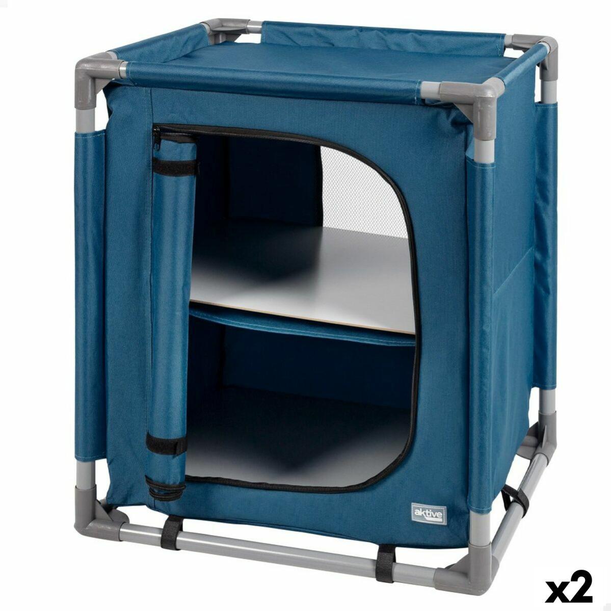 Armoire de camping Aktive Bleu Pliable 56 x 66 x 46 cm 2 Unités Leroy