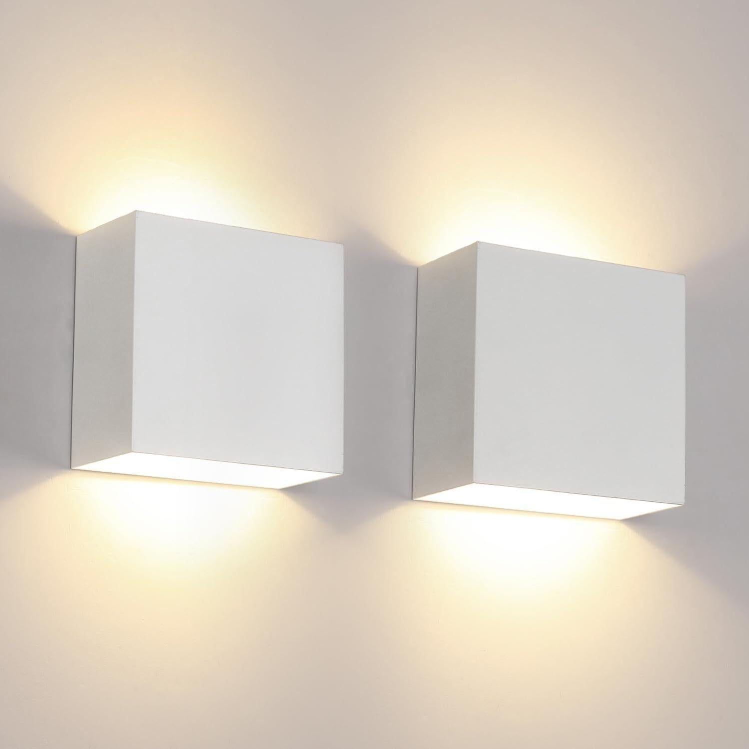 2pc lámparas LED de pared interior, 12w lámparas modernas de aluminio