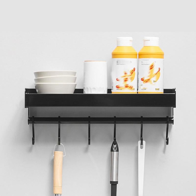 TATCH Set De Ustensiles De Cuisine Avec Support Mural - 7pièces - Inox