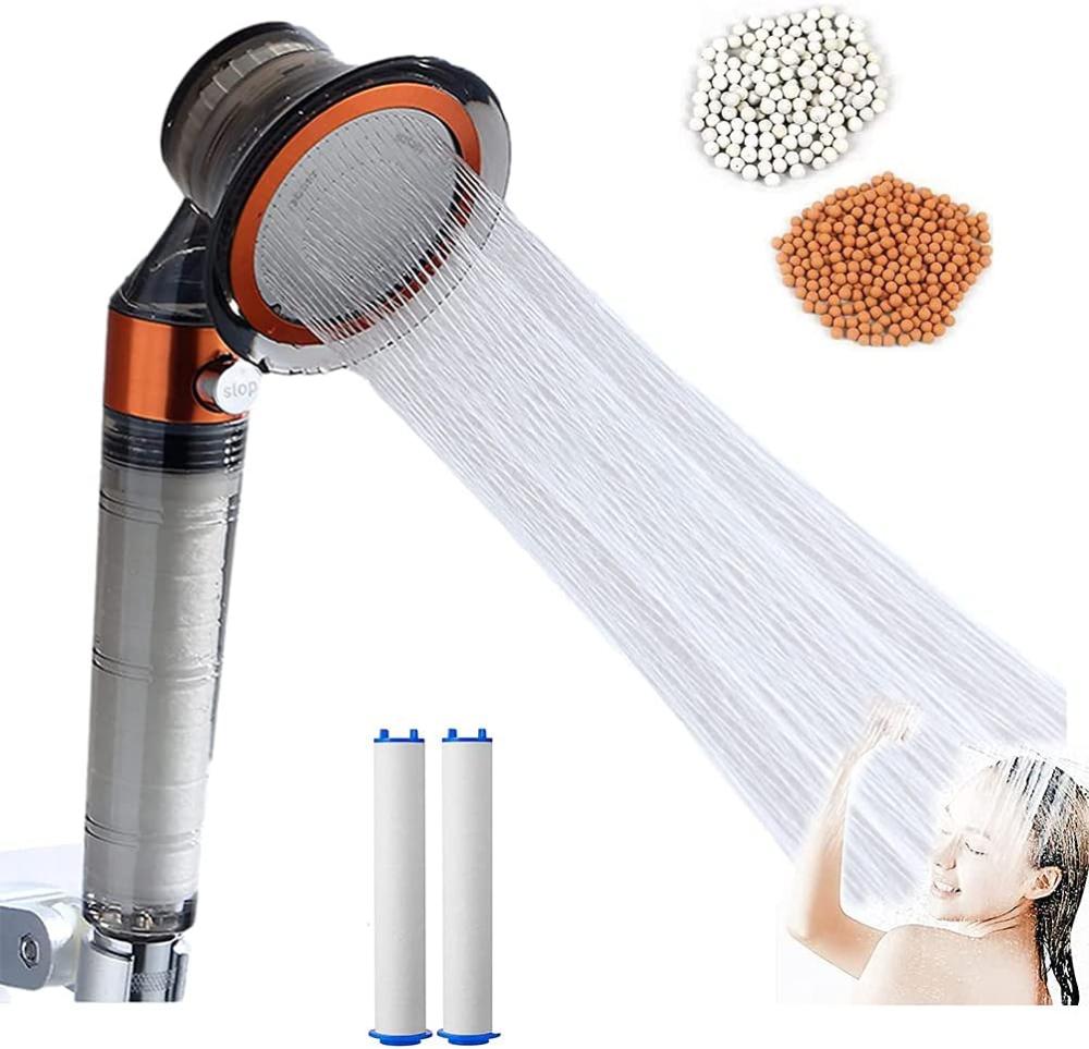 High Turbo , Pressure Mineral Stream Shower Head Handheld with On/Off
