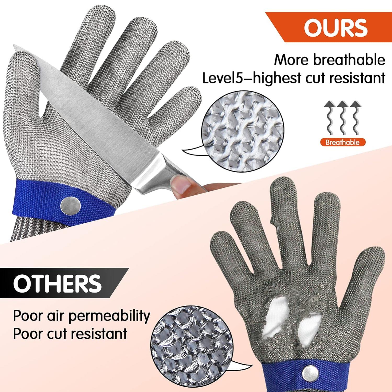 Gants Anti Coupure gants Protection Haute Performance Niveau 5 Gant Cuisine Anti Coupure Gants de Travail pour Découpe de Viande (S) - 2
