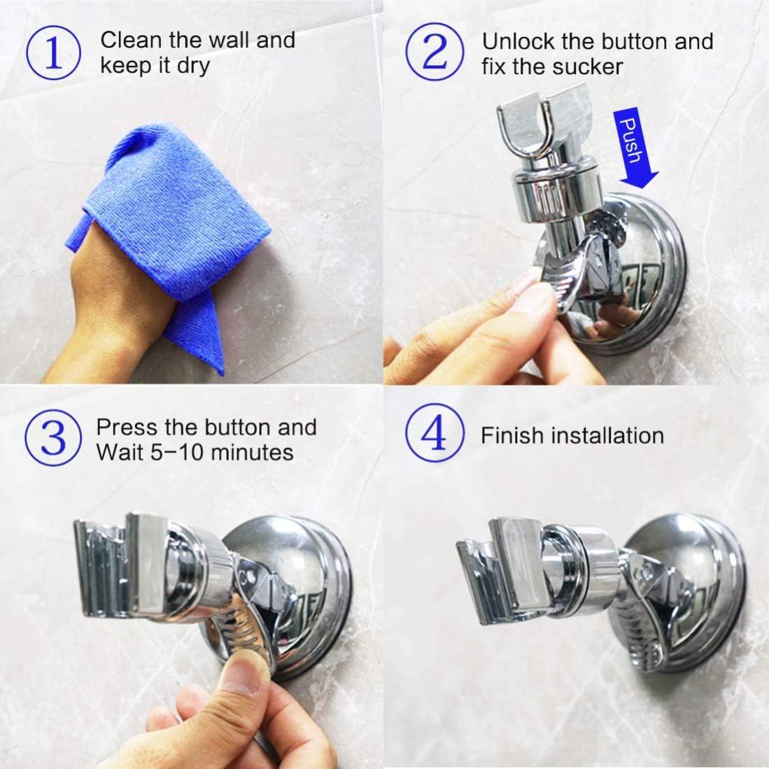 Support de pomme de douche support de douche barre de douche 360°pour douchette ou pommeau de douche - 3