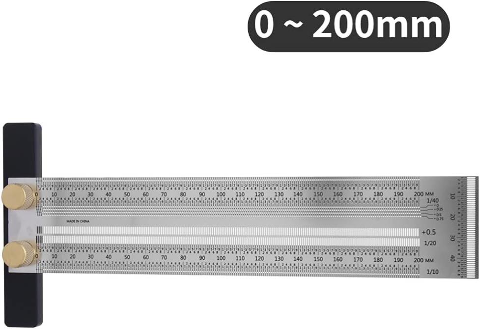 Règle De Traçage Métal 30 Cm Avec Butée - Outil Précis En Acier Inoxydable Pour Travail Du Bois Et Bricolage