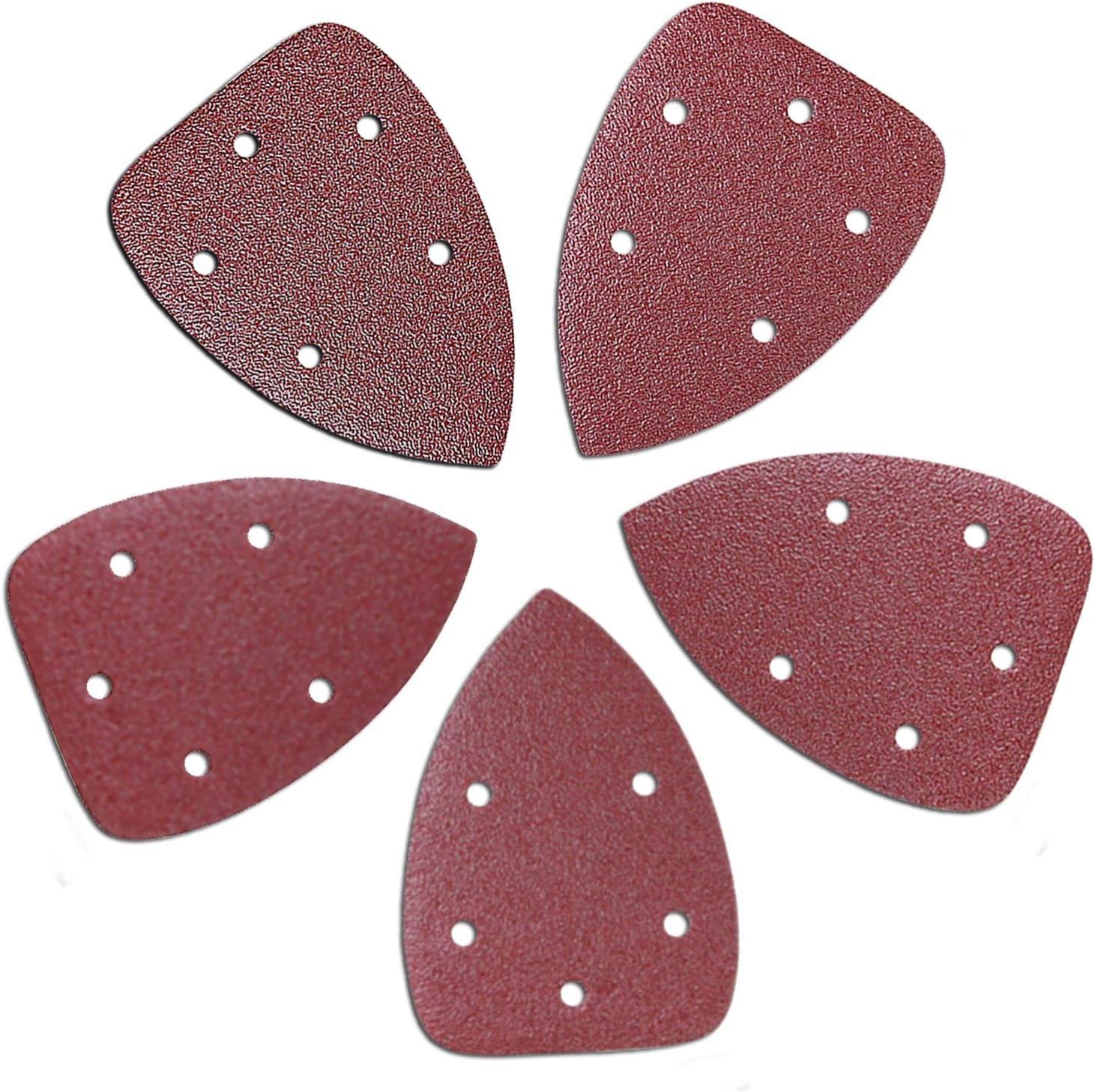 Prio-Triangles De Ponçage │ 50 Pièces │ 11 Trous │ 105 X 152 Mm │ Grain 180 │ Pour Ponceuses Multiples │ Feuilles Abrasives │ Papier Abrasif