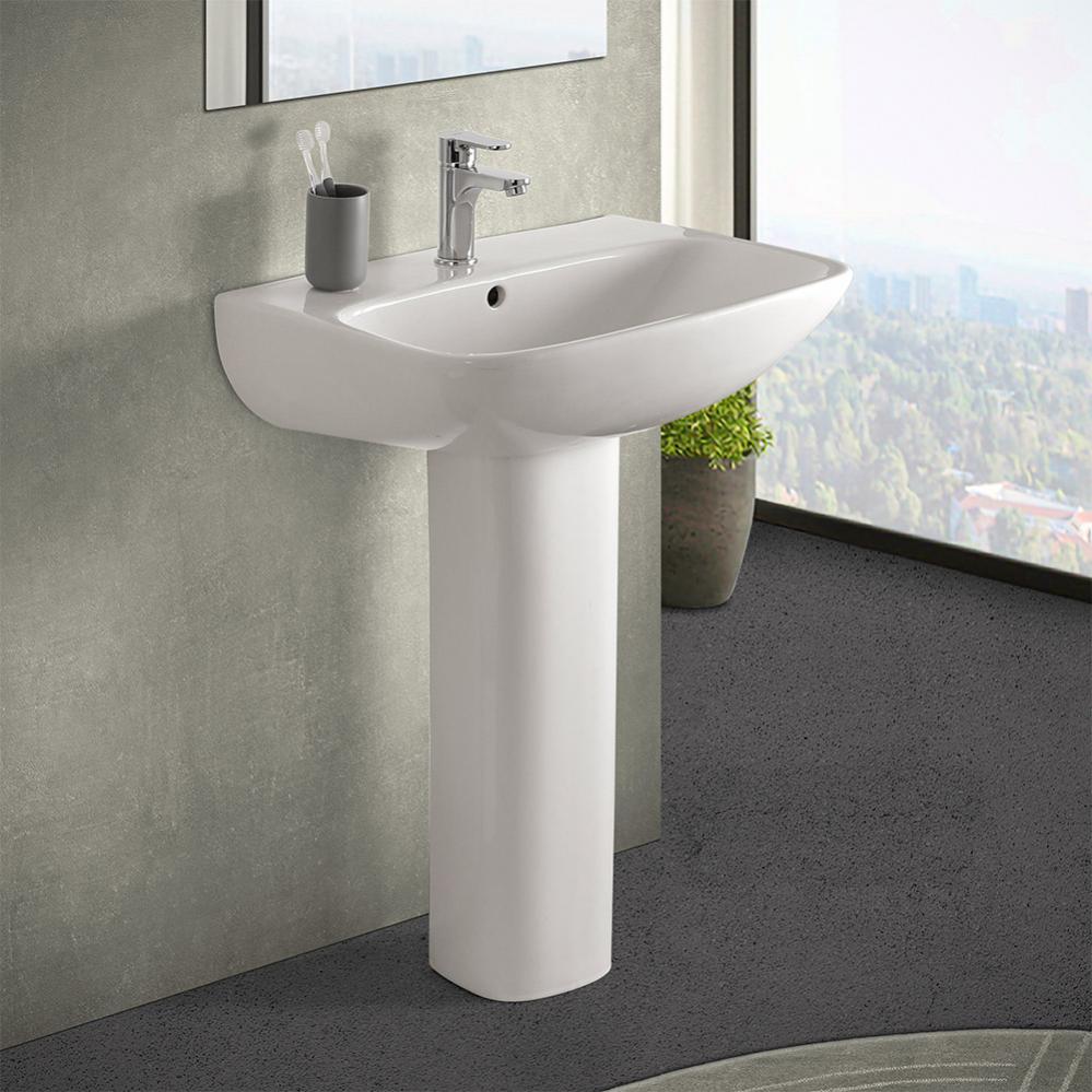 Mobile bagno a terra 60 cm bianco lucido con 1 anta lavabo e specchio | Martha | Leroy Merlin