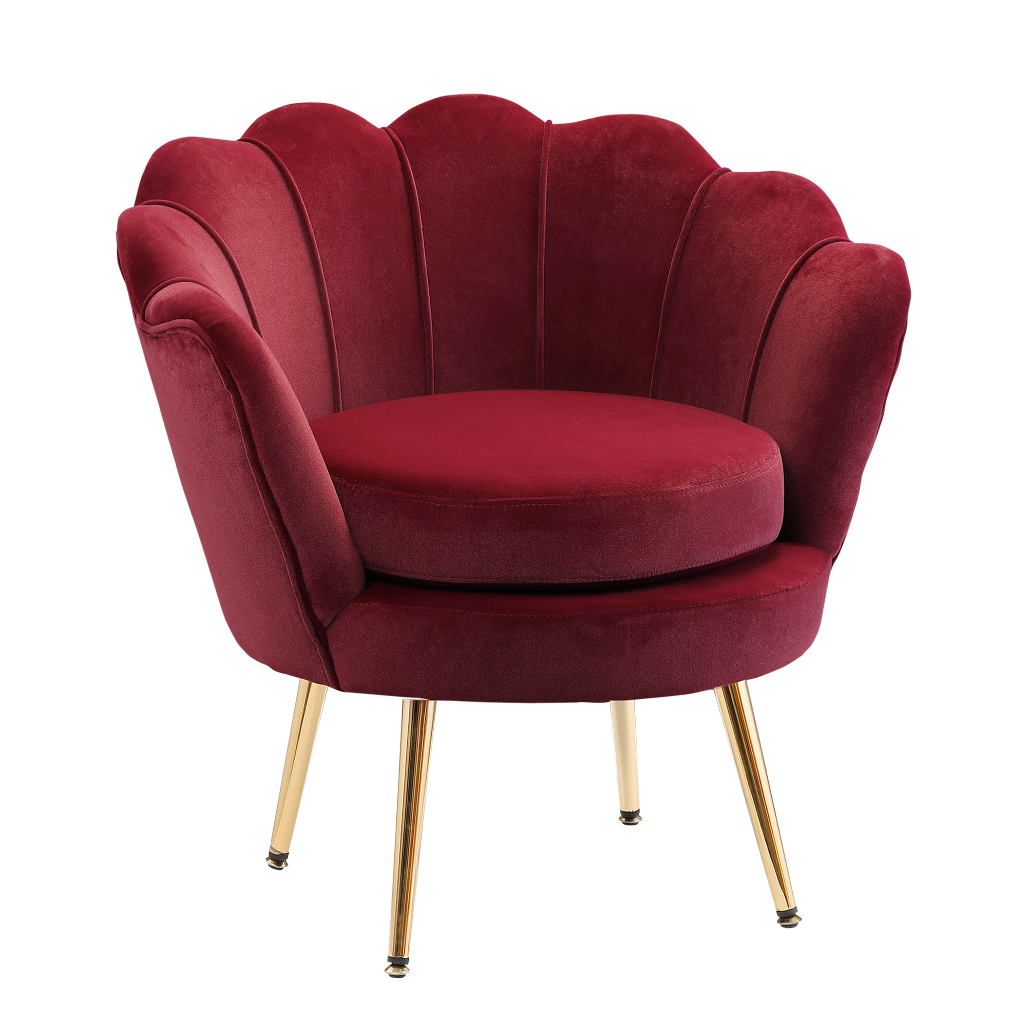 DecHome Poltrona Vintage di Design in Velluto colore Rosso