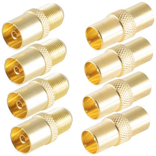 Shiverpeaks BS15-301514 Set adaptateur coaxial-F doré Connexions: Prise ...