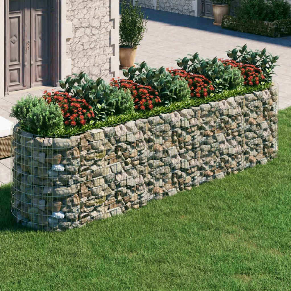 Jardinière à gabion，Bac à fleurs Fer galvanisé 400x100x100 cm CWV83593 ...