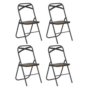 4 Chaises Pliantes Noires Rembourrées - Confort Et Gain De Place Pour Cuisine Ou Invités