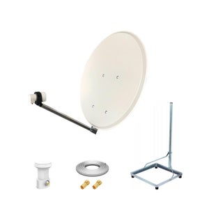 Kit Parabole Satellite 85cm - HDME Easy 85 - LNB Twin, 2 Décodeurs + Câbles