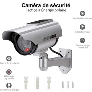 Caméra De Surveillance Factice Avec LED Clignotante - Dimensions 27 X 8,3 Cm, Alimentation Par 2 Piles AA (non Fournies)