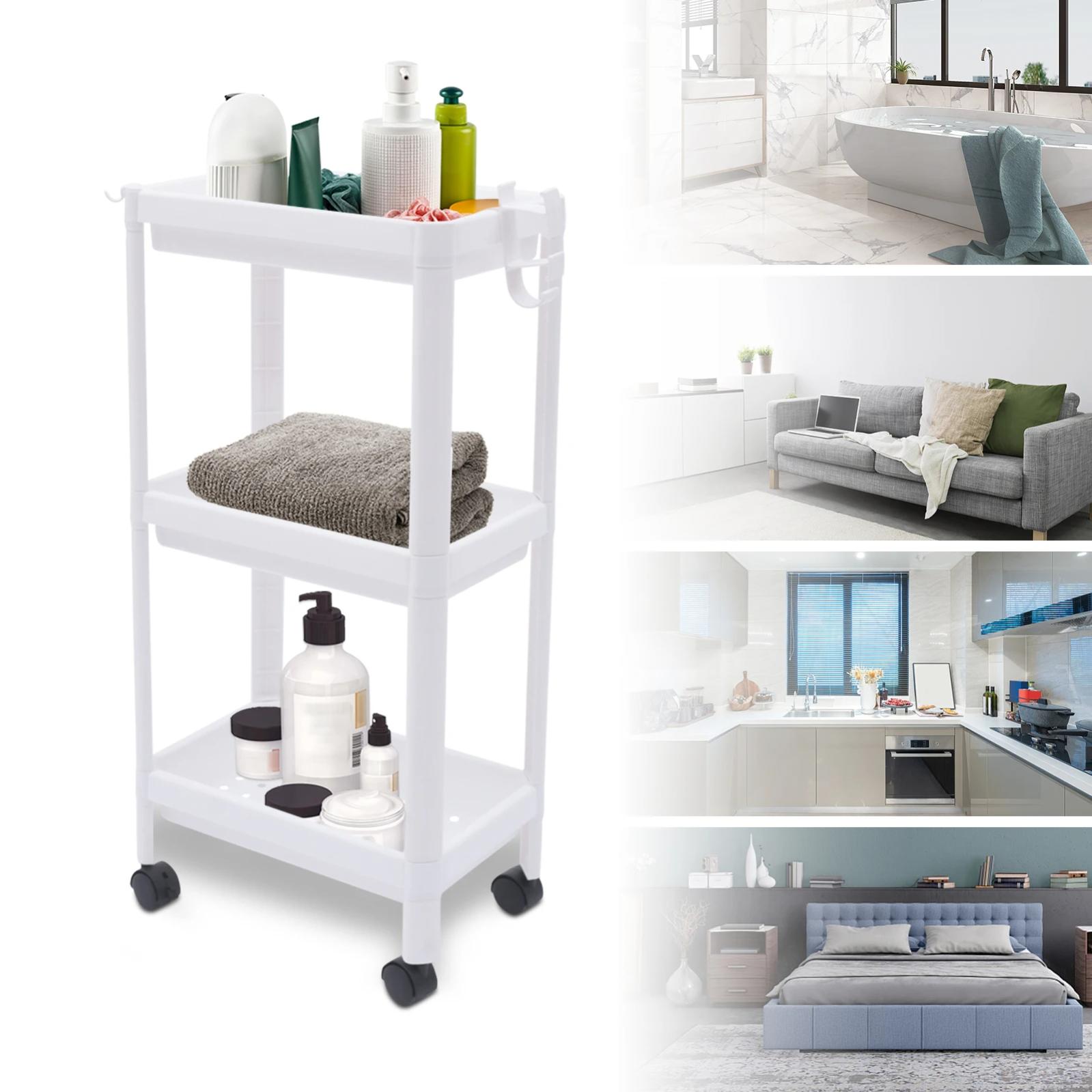Étagère Rangement Machine à Laver 3 Niveaux - Gain De Place Blanc/Noir