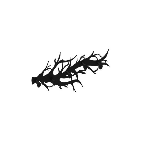 Gamet, perchero de pared de acero, color negro estructurado, modelo rama de  árbol, 50 x 25