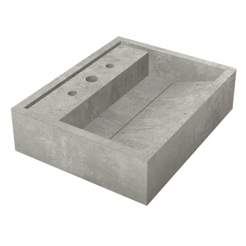 Balda suspendida 1100 x 500 mm para lavabo sobre encimera, acabado gris  cemento Ponsi Teo BETEOCTOPP1104