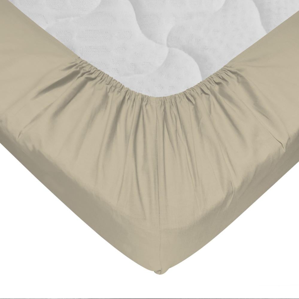 Drap-housse 100% Coton 57 Fils Ficelle - 80 x 200 cm - Bonnet 30 cm - 3