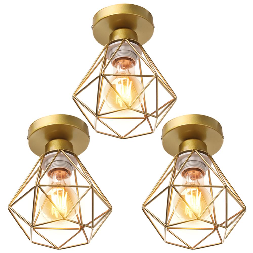 3pcs Plafonnier Industriel en Métal Suspension Luminaire Vintage Rétro pour Salon Chambre Salle