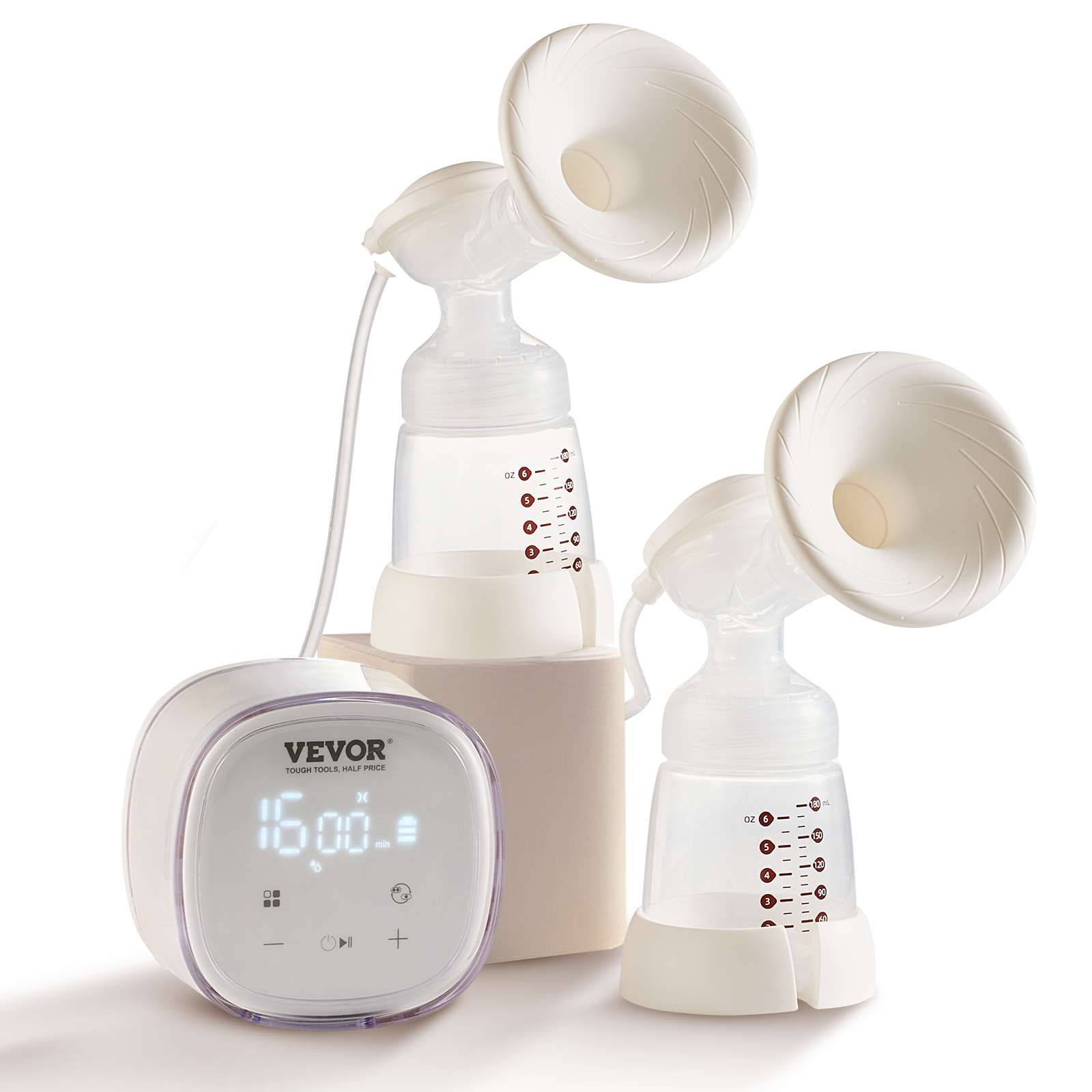 VEVOR Tirelait Électrique Double Tirelaits Portable 4 Modes 16 Niveaux Haute Aspiration 300