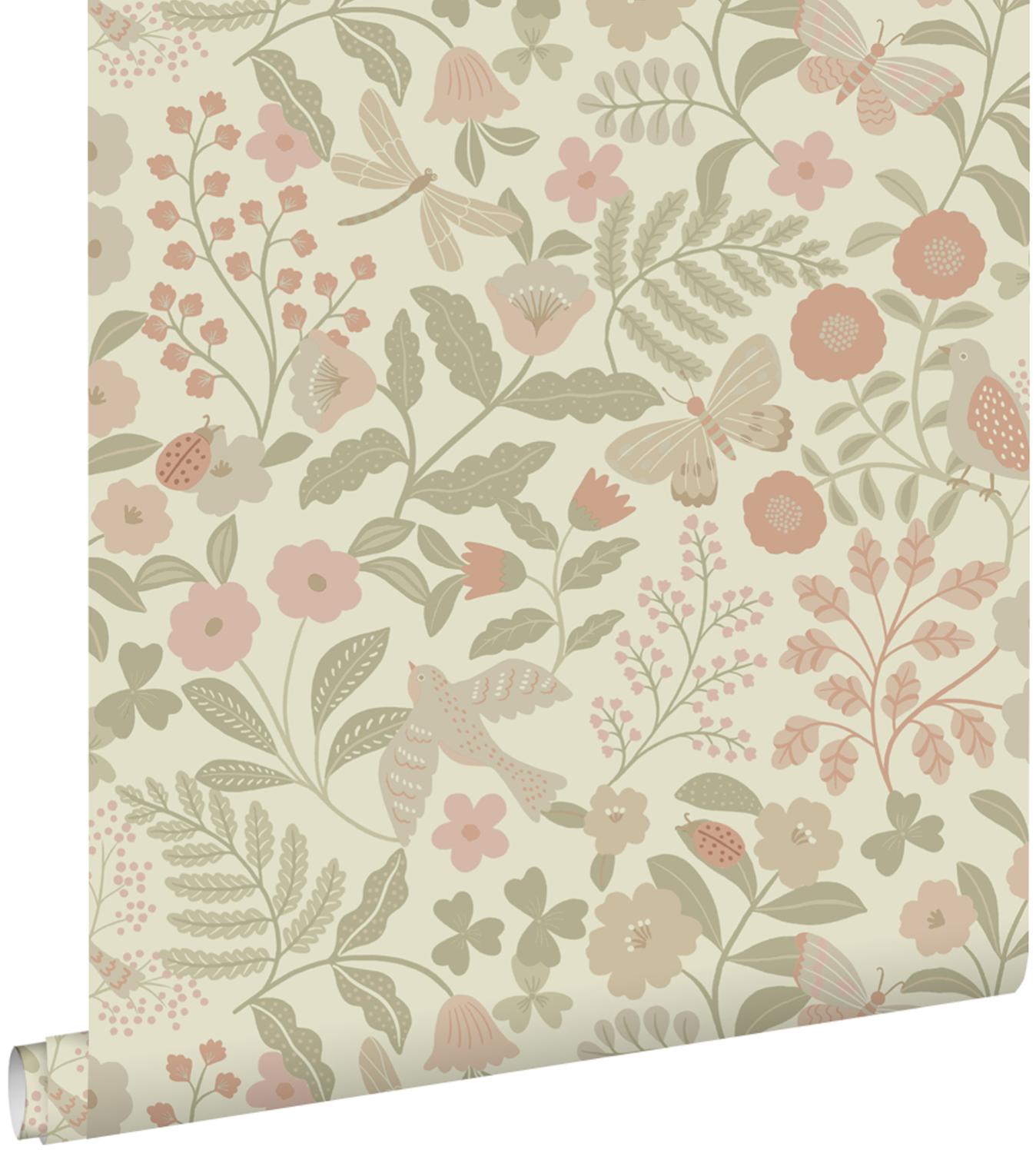 Carta Da Parati Autoadesiva Fiori E Uccelli - 44x300cm, PVC, Verde Foresta, Per Mobili E Pareti - Foto 5