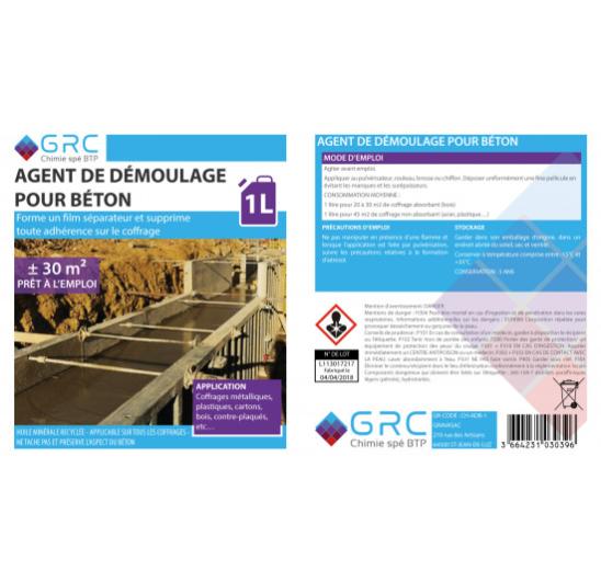 GRC - Agent de démoulage pour béton, 1 L - 2