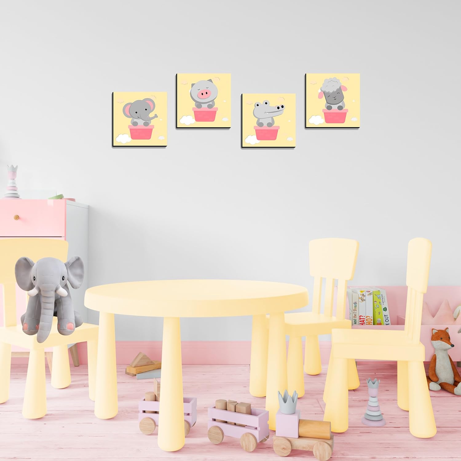 SET de 3 Láminas infantiles personalizadas, Cuadros decorativos, Decoración  para el bebé, Animales infantiles -  España
