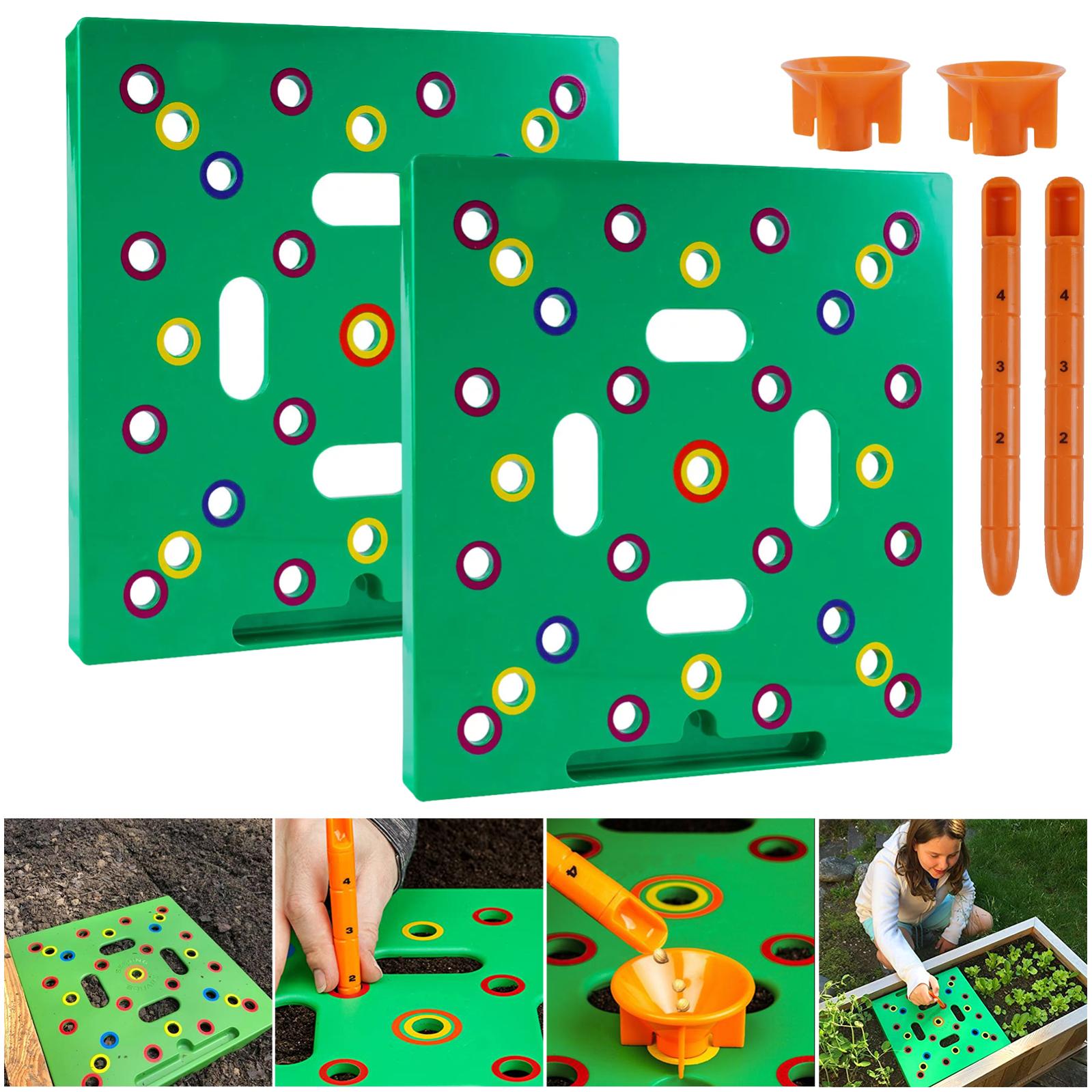 Gabinet Carré De Semis - 30x30 Cm - Kit Outil De Jardinage Avec Guide D'espacement Et Plantoir - Pour Potager Surélevé, Jardin Carré - 5