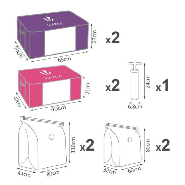 Housse de rangement sous vide grande capacite avec pompe Lot de 9 pcs Leroy Merlin