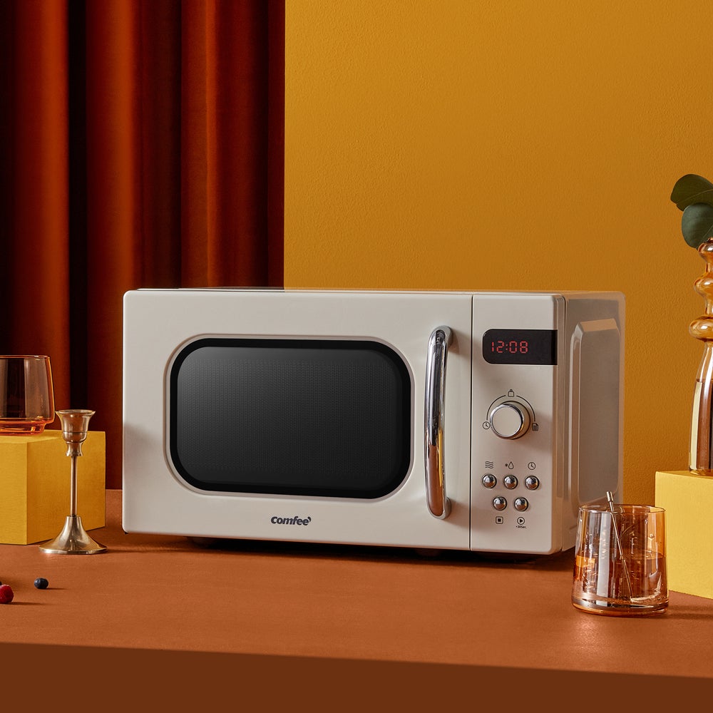 Retro Micro-ondes vintage Comfee CMSRO 20 di cr 20 L, 800 W, 5 Niveaux