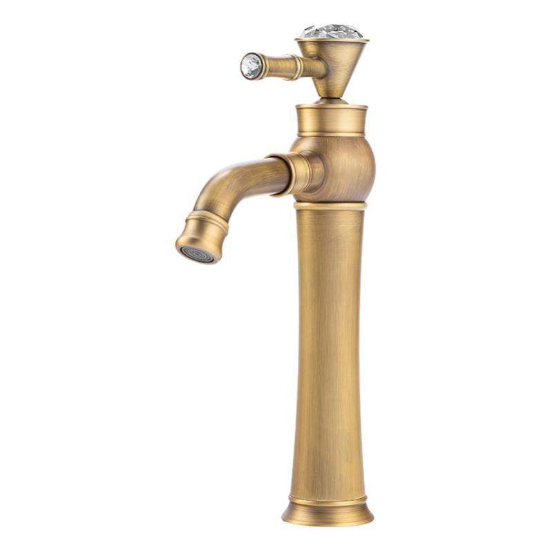 Grifo lavabo cano alto monomando retro Bronce Leroy Merlin