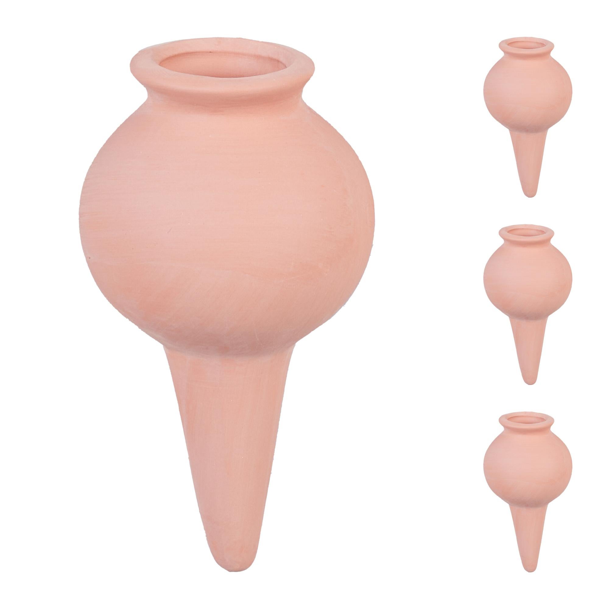 Lot De 4 Cônes D'arrosage Terre Cuite - Relaxdays - Arrosage Automatique Plantes - 11,5x6 Cm