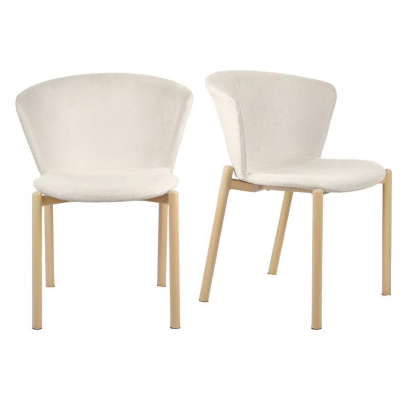 Lot De 2 Chaises Batavia Par Beliani - Tissu Beige, Style Moderne - Salon/Salle à Manger