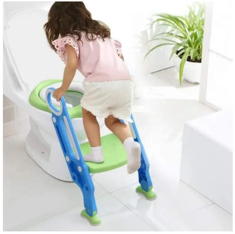 Réducteur Toilette Enfant Calma Dragon Avec échelle | Siège Rehausseur Réglable En Hauteur Et Pliable - Vert