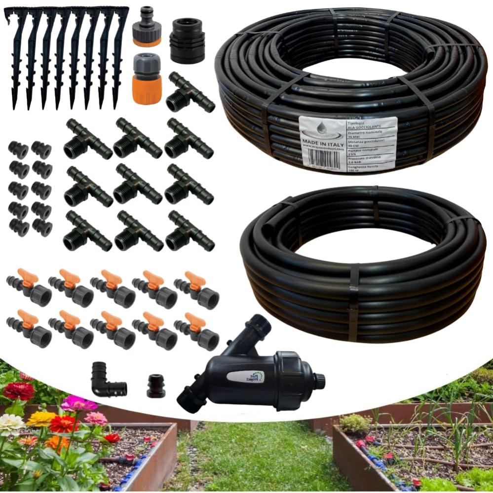 Tubo Ala Gocciolante Acquaverde 400 Metri - Passo 60 Cm, Ø 16 Mm - Per Irrigazione Orto E Giardino