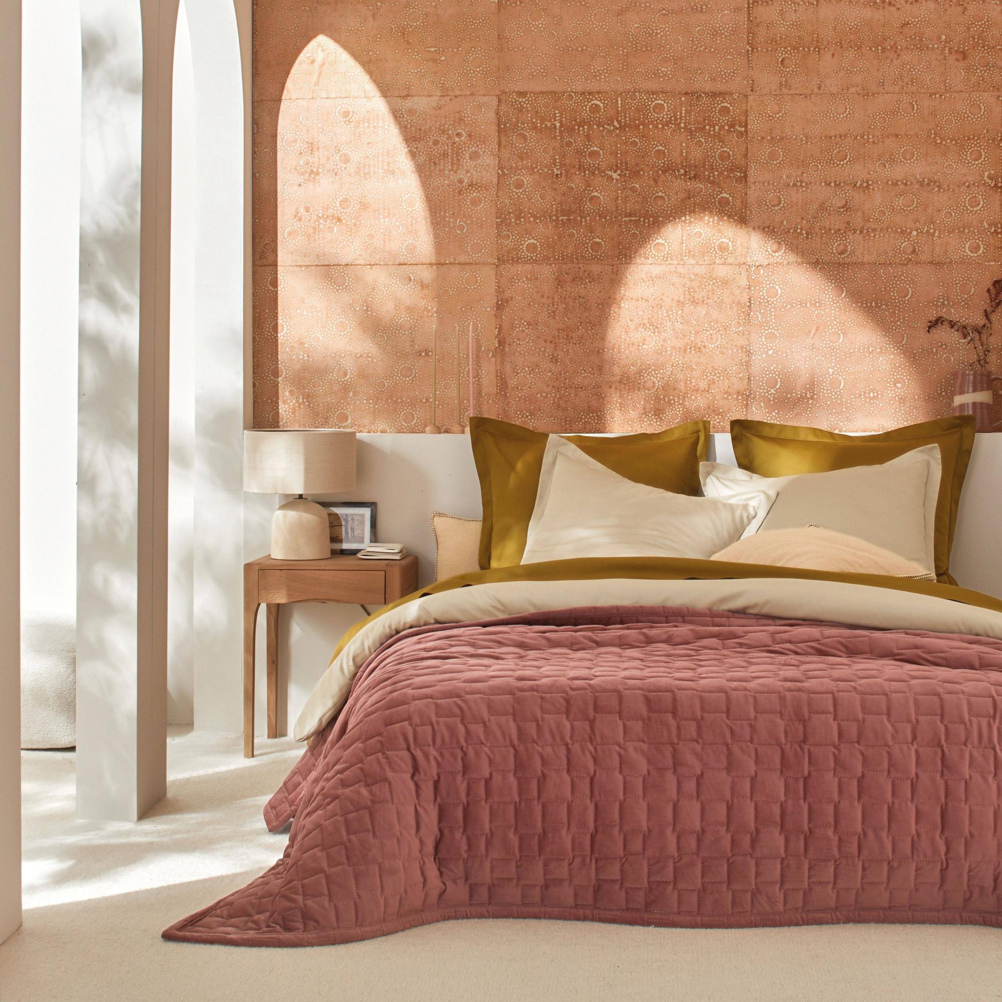 Jeté de lit velours Spirit BLANC DES VOSGES240 x 260 cmBois de rose Leroy Merlin