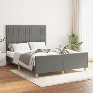 Letto a una piazza e mezza con testiera, Made in Italy, cm 127 x 215 x h91,  colore Rovere con dettagli Grigio