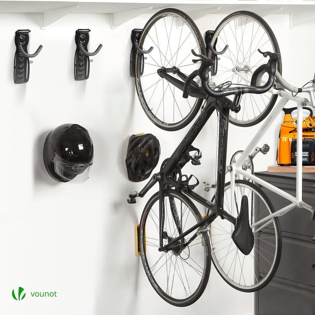 Lot de 4 supports de velo mural rangement suspendu noir Leroy Merlin