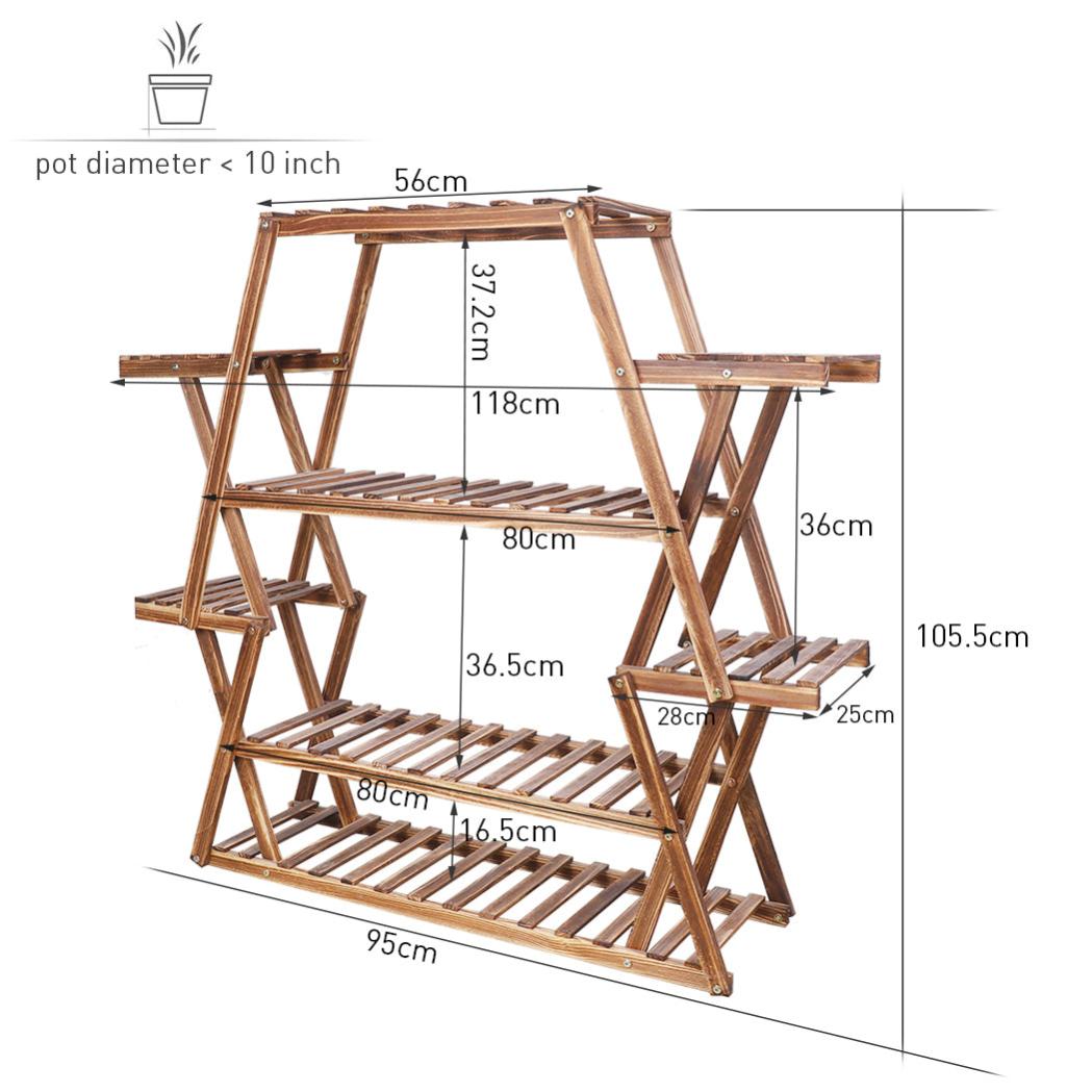 Porte Plante Intérieur Étagère Extérieur Support Plantes sur Pied - 3