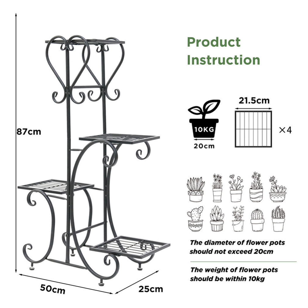 Porte Plantes Étagère Plante Intérieure Support Pot de Fleurs Extérieur - 3