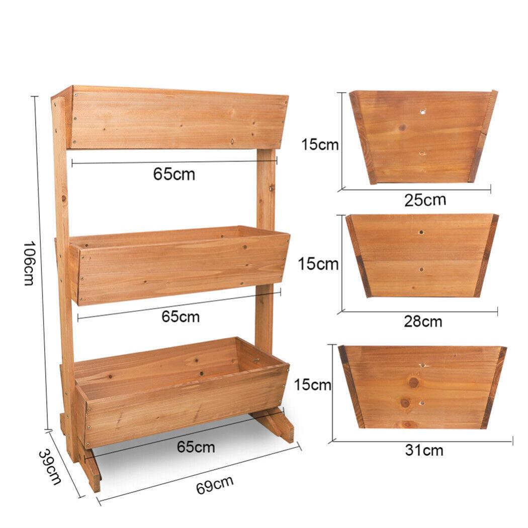 Jardinières Exterieur sur Pied Support de Jardiniere Surélevée Haute Bac à Fleurs Rectangulaire Potager Intérieur - 6