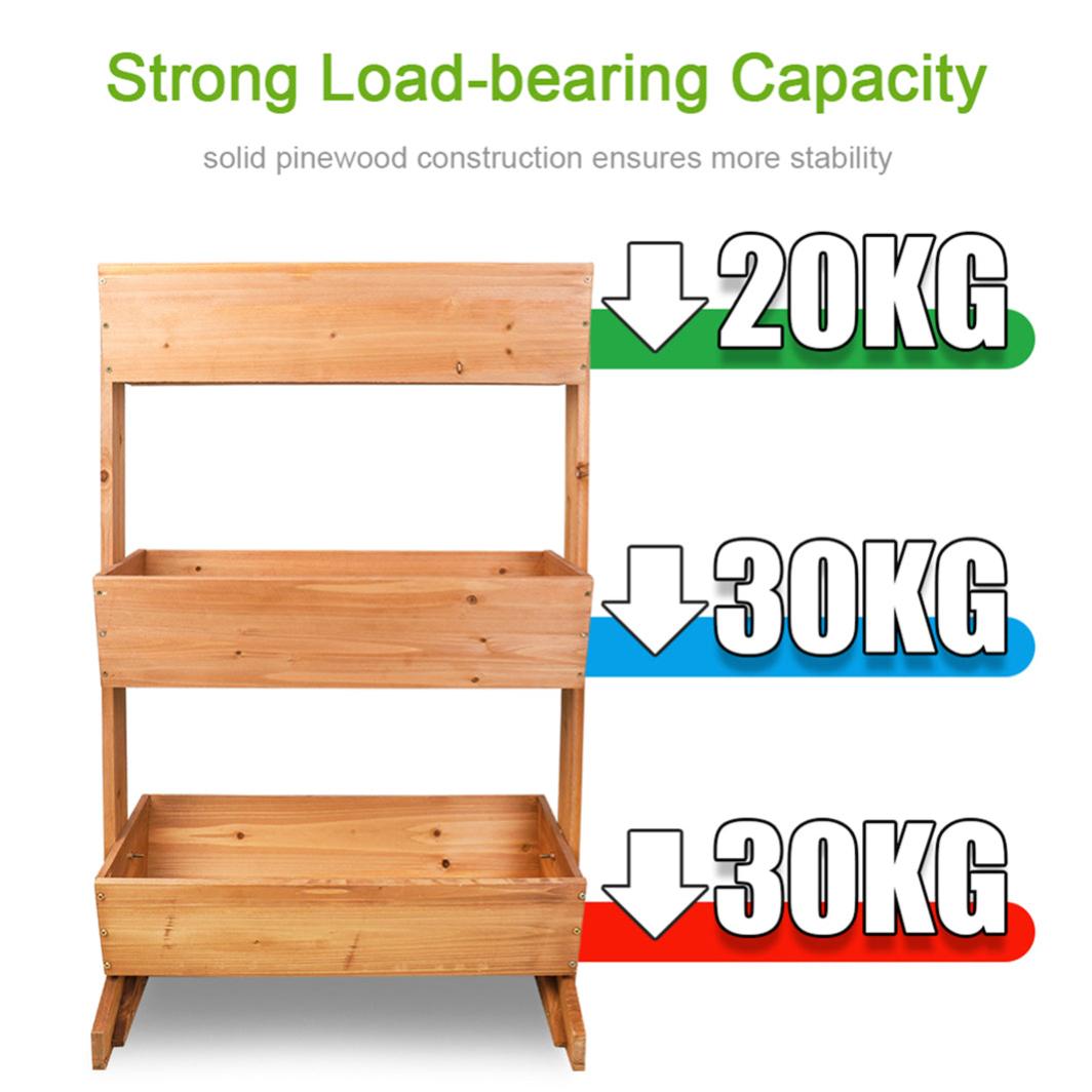 Jardinières Exterieur sur Pied Support de Jardiniere Surélevée Haute Bac à Fleurs Rectangulaire Potager Intérieur - 5