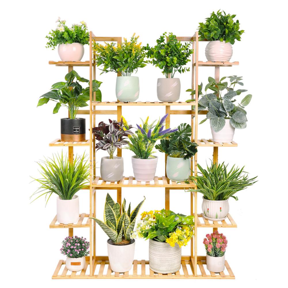 HOMASIS Étagère à plantes en forme de croissant, étagère pour plantes d' intérieur, porte-pot élégant pour intérieur, présentoir pour décoration de balcon, salon (2, blanc